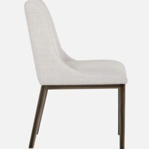 Irongate Halden Style Beige Upholstered Dining Chair with Metal Legs - Modern Side Chair - Image 5