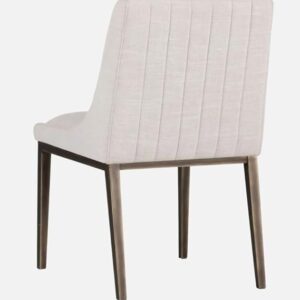 Irongate Halden Style Beige Upholstered Dining Chair with Metal Legs - Modern Side Chair - Image 2