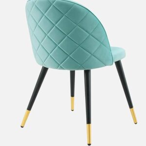 Modway Cordial Style Mint Performance Velvet Dining Chair with Metal Legs - Modern Accent Chair - Image 5