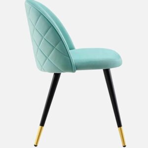 Modway Cordial Style Mint Performance Velvet Dining Chair with Metal Legs - Modern Accent Chair - Image 4