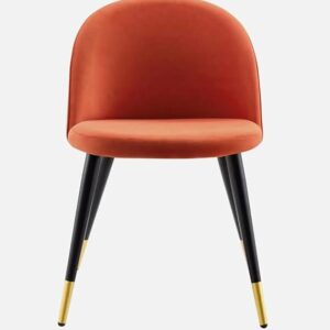 TANUSH FURNITURES Modway Cordial Style Orange Performance Velvet Dining Chair with Metal Legs - Modern Accent Chair - Image 5