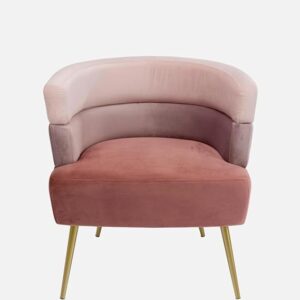 Kare Design Style Tri-Tone Velvet Accent Chair with Gold Legs - Modern Lounge Chair - Image 9