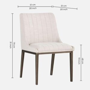Irongate Halden Style Beige Upholstered Dining Chair with Metal Legs - Modern Side Chair - Image 4