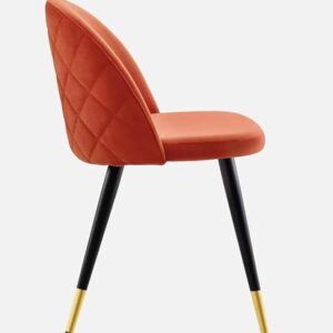 TANUSH FURNITURES Modway Cordial Style Orange Performance Velvet Dining Chair with Metal Legs - Modern Accent Chair - Image 6