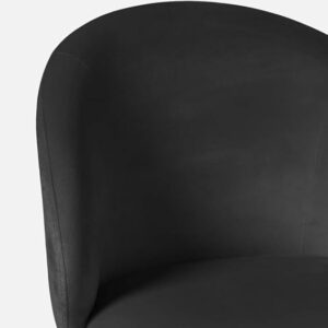 Brum Style Black Velvet Bar Stool with Black Metal Legs and Footrest - Image 5