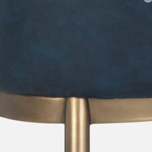 Modern Vintage Blue Faux Leather Dining Armchair with Powder Coated Gold Color Legs - Image 2
