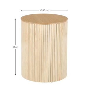 Modern Round Side Table with Removable Top, Ribbed Design, Multifunctional Storage Accent Table for Living Room, Bedroom, or Office - Image 4