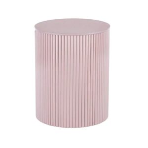 Modern Round Side Table with Removable Top, Pink Ribbed Design, Multifunctional Storage Accent Table for Living Room, Bedroom, or Office - Image 6
