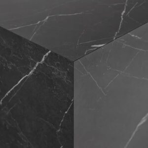 TANUSH FURNITURES Luxurious Black Marble Finish Wood Cube Side Table – 50 cm Height, 45 cm Width, 45 cm Depth – Elegant & Durable Accent Piece for Home & Office - Image 2