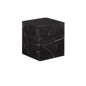 TANUSH FURNITURES Luxurious Black Marble Finish Wood Cube Side Table – 50 cm Height, 45 cm Width, 45 cm Depth – Elegant & Durable Accent Piece for Home & Office - Image 4
