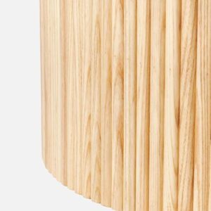 TANUSH FURNITURES Round Wood Coffee Table with Ribbed Base - Modern Circular Center Table (81 cm Diameter, 38 cm Height) - Image 8